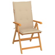 vidaXL Záhradná stolička s béžovými podložkami tíkový masív - cena, porovnanie