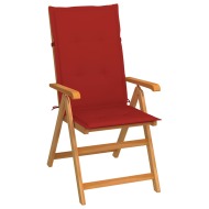 vidaXL Záhradná stolička s červenými podložkami tíkový masív - cena, porovnanie