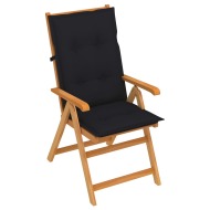 vidaXL Záhradná stolička s čiernymi podložkami tíkový masív - cena, porovnanie