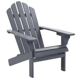 vidaXL Záhradná stolička sivá drevená