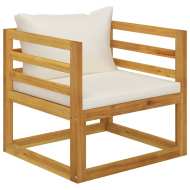 vidaXL Záhradná stolička s krémovými podložkami akáciový masív - cena, porovnanie