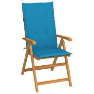vidaXL Záhradná stolička s modrými podložkami tíkový masív - cena, porovnanie