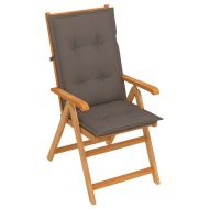 vidaXL Záhradná stolička so sivohnedými podložkami tíkový masív - cena, porovnanie