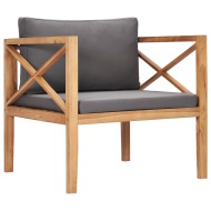 vidaXL Záhradná stolička so sivými podložkami tíkový masív - cena, porovnanie