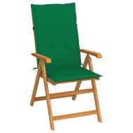 vidaXL Záhradná stolička so zelenými podložkami tíkový masív - cena, porovnanie