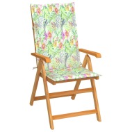 vidaXL Záhradná stolička s podložkami so vzorom listov tíkový masív - cena, porovnanie