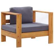 vidaXL Záhradná stolička s podložkou tmavosivá akáciový masív - cena, porovnanie
