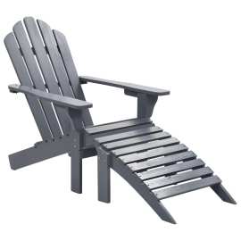 vidaXL Záhradná stolička s taburetkou sivá drevená