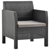 vidaXL Záhradná stolička s vankúšom PP antracitová - cena, porovnanie
