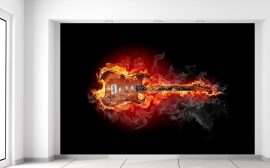 Gario Fototapeta Gitara v plameni 200x135cm
