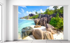 Gario Fototapeta Tropický ostrov La Digue 200 x 150 cm