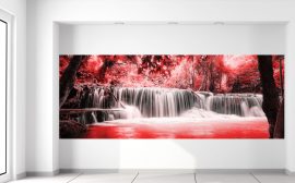Gario Fototapeta Vodopád v červenej džungli 268 x 100 cm