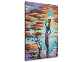 Gario Obraz na plátne Africká žena s košíkom 70 x 100 cm