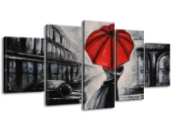 Gario Obraz na plátne Červený bozk v daždi 150 x 70 cm