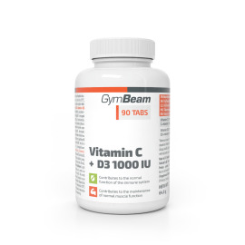 Gymbeam Vitamín C + D3 1000 IU 90tbl
