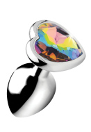 Booty Sparks Rainbow Prism Heart Anal Plug Silver Small - cena, porovnanie