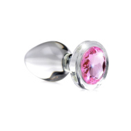 Booty Sparks Pink Gem Glass Anal Plug Small - cena, porovnanie