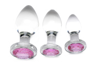 Booty Sparks Pink Gem Glass Anal Plug Set - cena, porovnanie