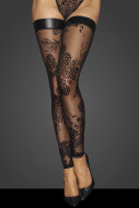 Noir Handmade F243 Tulle Stockings with Patterned Flock Embroidery - cena, porovnanie