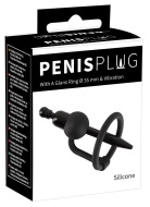 Penis Plug with a Glans Ring & Vibration 35mm - cena, porovnanie