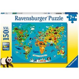 Ravensburger 132874 Zvieracia svetová mapa 150 dielikov