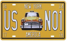 TP Plechová ceduľa - New York taxi US No.1