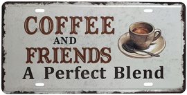 TP Plechová ceduľa - Coffee and Friends