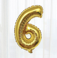 Fóliový balón čísla - zlaté 86 cm Čísla: 6 - cena, porovnanie
