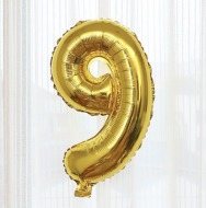 Fóliový balón čísla - zlaté 86 cm Čísla: 9 - cena, porovnanie