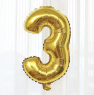 Fóliový balón čísla - zlaté 86 cm Čísla: 3 - cena, porovnanie