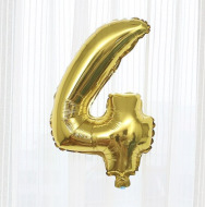 Fóliový balón čísla - zlaté 86 cm Čísla: 4 - cena, porovnanie