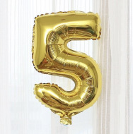 Fóliový balón čísla - zlaté 86 cm Čísla: 5 - cena, porovnanie