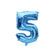 Fóliový balón čísla - modré 86 cm Čísla: 5 - cena, porovnanie
