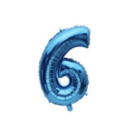 Fóliový balón čísla - modré 86 cm Čísla: 6