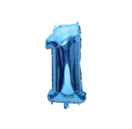 Fóliový balón čísla - modré 86 cm Čísla: 1