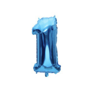 Fóliový balón čísla - modré 86 cm Čísla: 1 - cena, porovnanie