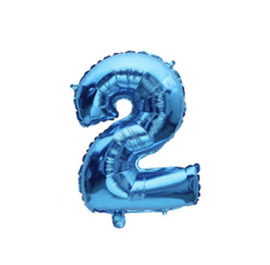 Fóliový balón čísla - modré 86 cm Čísla: 2