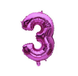 Fóliový balón čísla - ružové 86 cm Čísla: 3