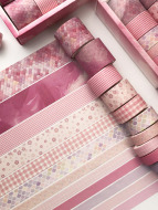 ružové washi pásky 12 ks - cena, porovnanie
