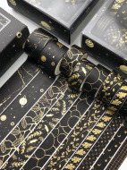 čierno-zlaté washi pásky 10ks - cena, porovnanie