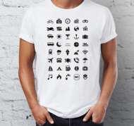 Cestovné tričko s ikonami Farba: Biela, Veľkosť: XL - cena, porovnanie