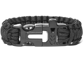 Paracord náramok 3 v 1 - čierny