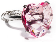Prívesok diamant srdce - rúžový - cena, porovnanie