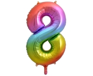 Godan Fóliový balón číslo 8 - dúhová - 92 cm - cena, porovnanie