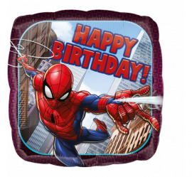 Amscan Fóliový balón 18" - Square Spiderman Happy Birthday