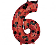 Amscan Fóliový balón číslo 6 -"Mickey Mouse" - 66 cm - cena, porovnanie
