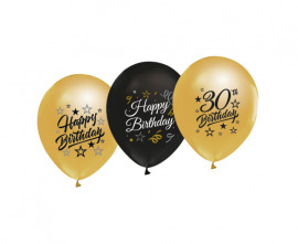 Godan Latexové balóny "Happy Birthday 30" - 5 ks