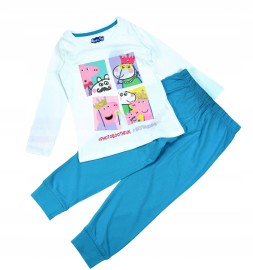 E Plus M Dievčenské bavlnené pyžamo "Peppa Pig" - modrá