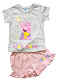 E Plus M Dievčenské bavlnené pyžamo "Peppa Pig" - sivá