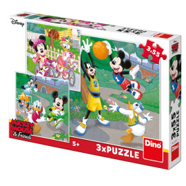 Dino Puzzle Športovci Mickey a Minnie 3x55